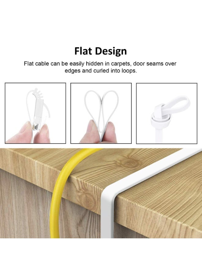 Bukela CAT 6 Ethernet Cable, 6 Pack 3ft High Speed Solid Flat CAT6 Gigabit Internet Network LAN Patch Cords, Bare Copper Snagless RJ45 Connector for Modem, Router, Computer (3ft 6 Pack, White) - Image 5