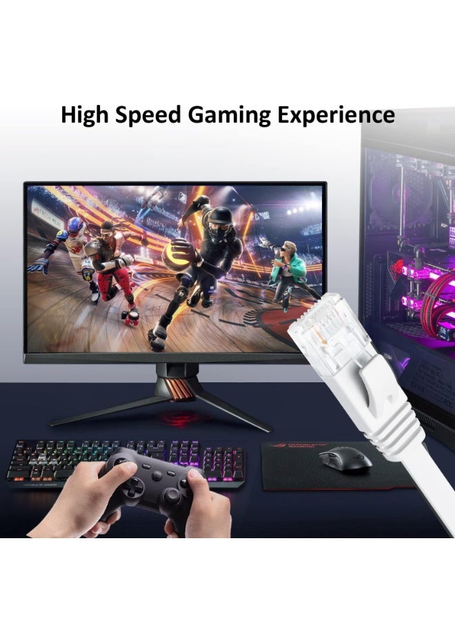 Bukela CAT 6 Ethernet Cable, 6 Pack 3ft High Speed Solid Flat CAT6 Gigabit Internet Network LAN Patch Cords, Bare Copper Snagless RJ45 Connector for Modem, Router, Computer (3ft 6 Pack, White) - Image 4