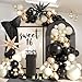 Govpy Black White Gold Balloon Garland Kit 115Pc Beige Sand Black Cream Metallic Gold Balloon Arch Explosion Star Foil Balloons for Girls Women Birthday Bachelorette Graduation Coquette Party Decoration - Image 3