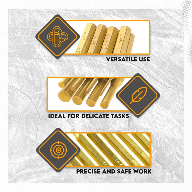 SE 8-Piece Brass Pin Drive Punch Set with Storage Pouch - ST1032B - Image 5