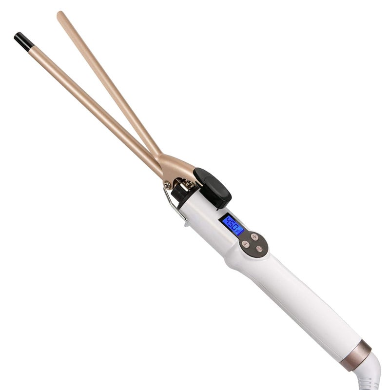 Hoson 9mm Curling Iron Professional, 3/8 Inch Ceramic Tourmaline Curl Wand Barrel, Hair Curler Iron for Long & Short Hair,Glove Include, Gold - Image 1