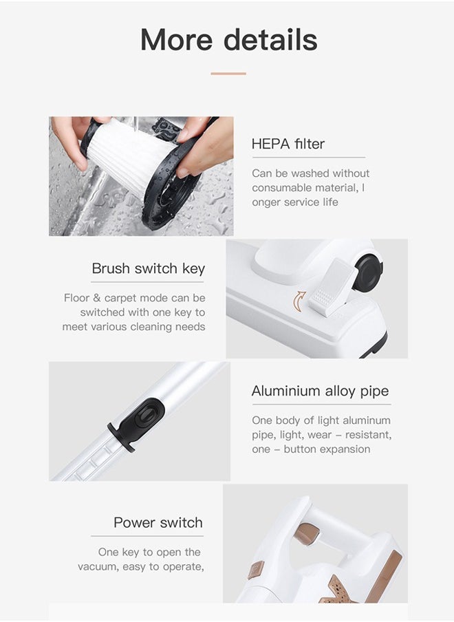 Joshberg - 2 IN 1 Cordless Vacuum Cleaner,12.5Kpa Lightweight Stick Vacuum Cleaner,for Home Hardwood Floor, Carpet, Pet Hair, Car - Image 1