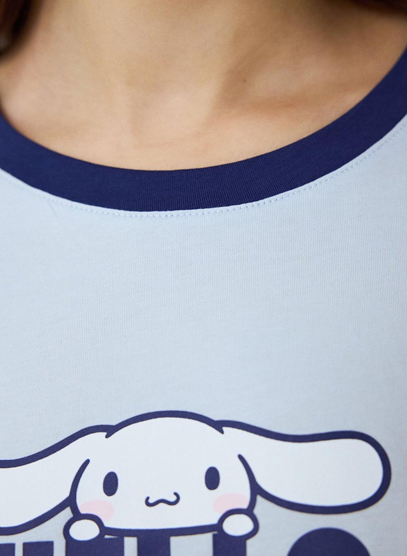 Penti Blue Crew Neck Cotton Short Sleeve Shorts Pyjamas Set - Image 5