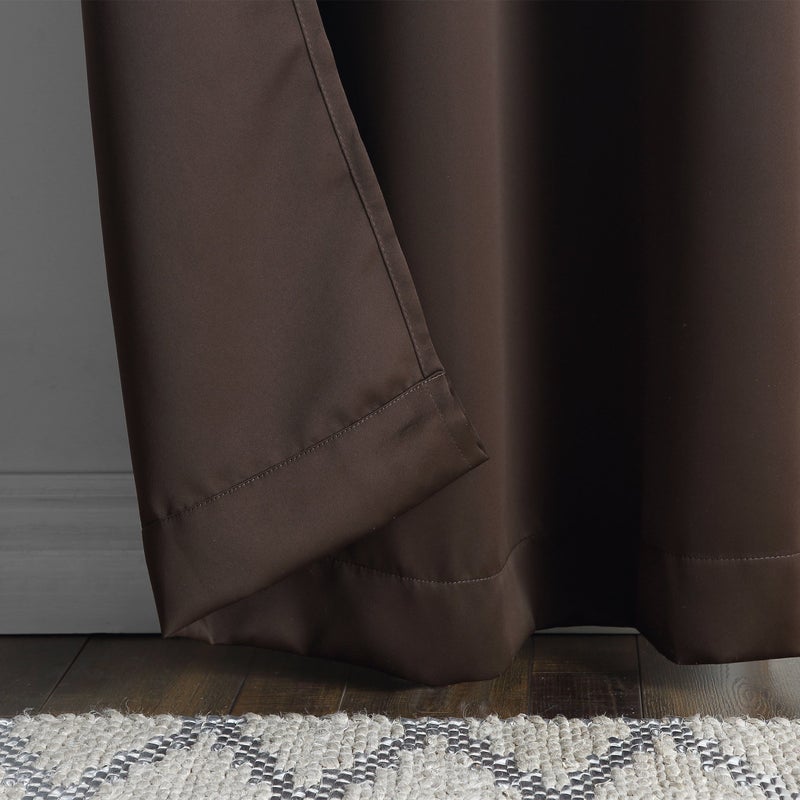 Sun Zero Easton Energy Saving Blackout Tab Top Curtain Panel, 40" x 84", Chocolate - Image 3
