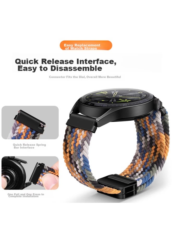 Watchbond Compatible With Huawei Watch Gt5 Strap, Gt4/gt3 Magnetic Buckle, Watch4 Universal 4pro Braided Watch3 Sports Gt5pro Nylon Men's 46mm Wristband 22mm - Image 5