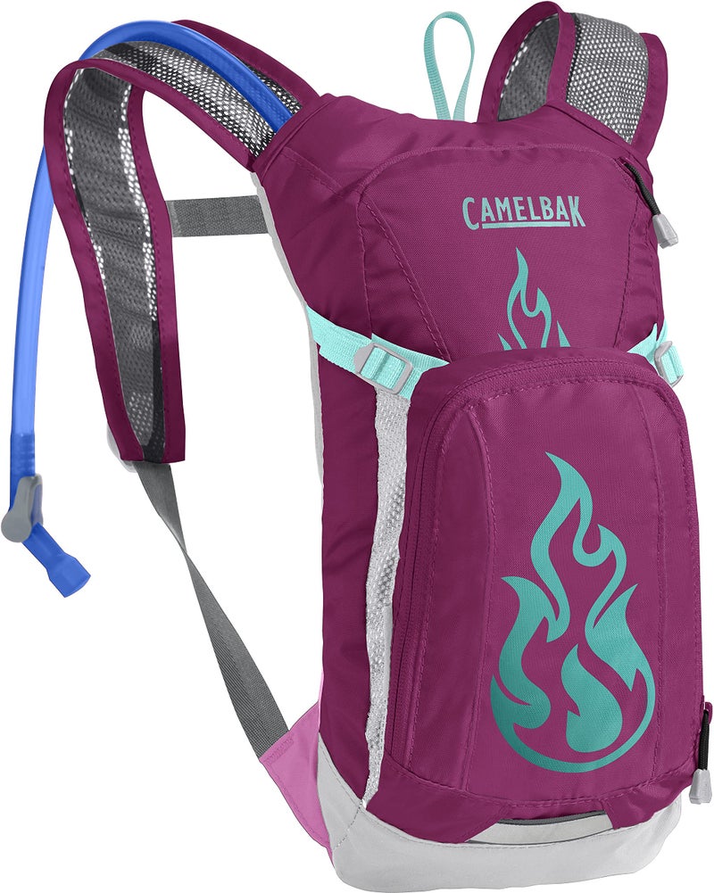 CamelBak Mini M.U.L.E. Kids Hydration Backpack for Hiking and Biking - 50oz, Baton Rouge/ Flames - Image 1