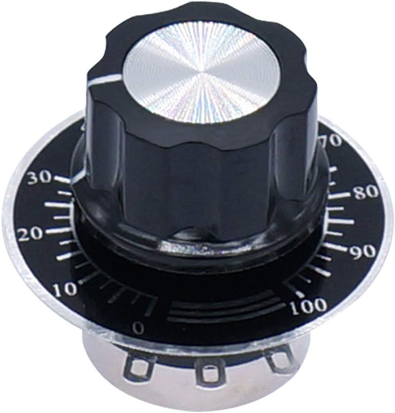 Taiss 2pcs RV24YN20S Potentiometer 500 ohm Single Turn Carbon Film Rotary Taper Potentiometer Used for Inverter speed regulation. Motor speed control + 2pcs A03 knob + 2pcs dials (B501 500 ohm) - Image 5