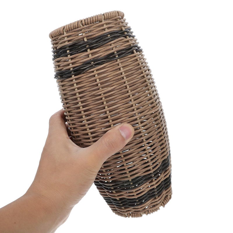 Hand Woven Rattan Tall Vase for Floor or Desktop Boho Home Office Decor Flower Arrangement - Image 4