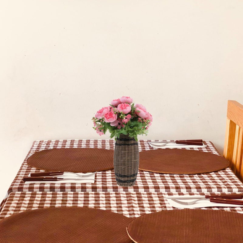 Hand Woven Rattan Tall Vase for Floor or Desktop Boho Home Office Decor Flower Arrangement - Image 5
