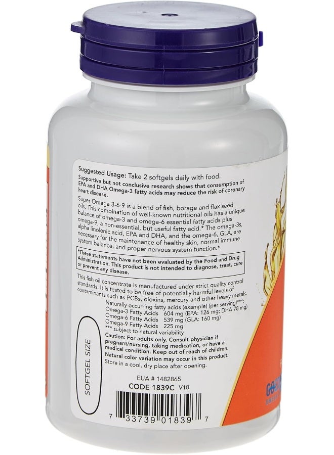 Now Super Omega 3-6-9 1200 Mg Softgels - 90 - Image 2