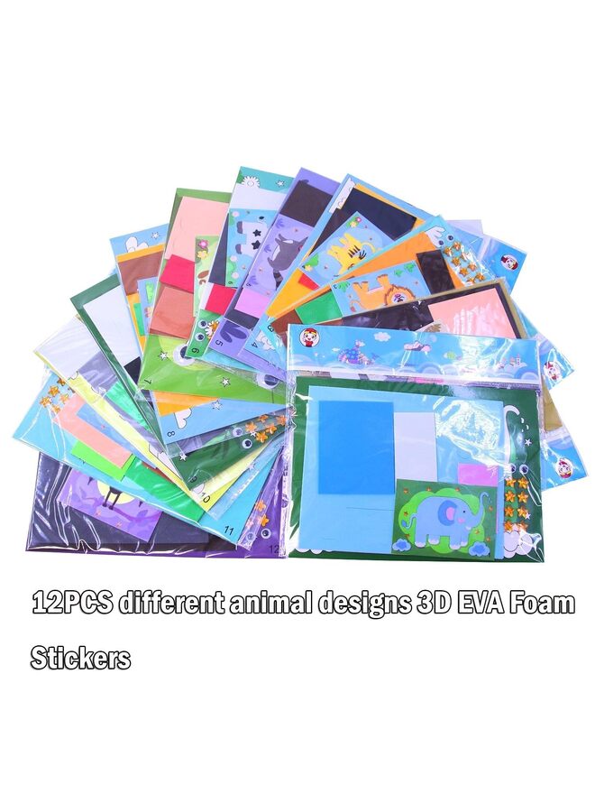 Generic 3D EVA Foam Stickers for Toddlers 12PCS Sticky Foam DIY Craft Preschool Art Class Drawing Sticker Puzzle Art Kit for Kids Boys Girls,CLASSIC  - Image 2