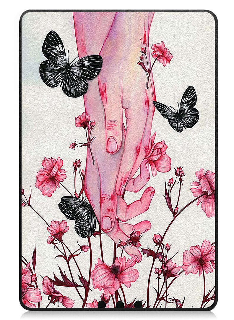 Theodor Protective Flip Case For Huawei MatePad 11 (2023) With Trifold Stand Auto Wake Sleep Shockproof Cover Butterflies on hand - Image 1