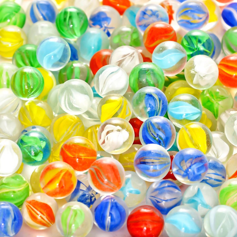 POPLAY Marbles for Kids 115PCS Cat Eye Glass Marble Mixed 6 Colors with Gift Box for Chinese Checkers Board Games Party Favor Gifts - Image 2