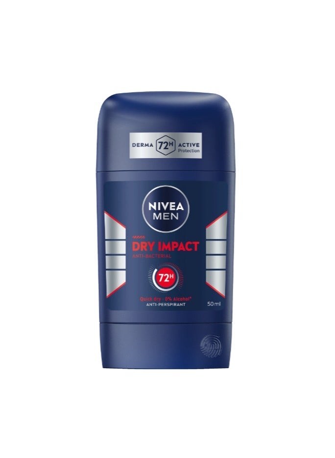 Nivea MEN Antiperspirant Stick for Men,Dry Impact, 50ml