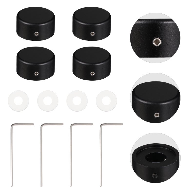 8 Sets Pedal Footswitch Toppers with Screws Pads Effector Protective Button - Image 3