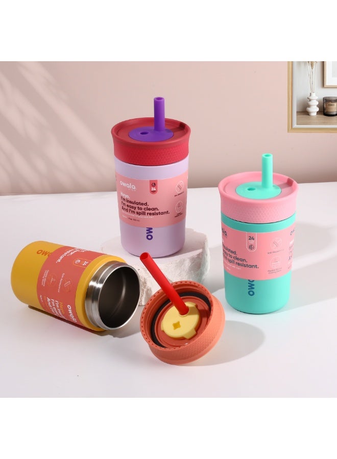 12OZ Kids Insulation Stainless Steel Tumbler with Spill Resistant Flexible Straw, Easy to Clean, Kids Water Bottle, Great for Travel, Dishwasher Safe - Image 4