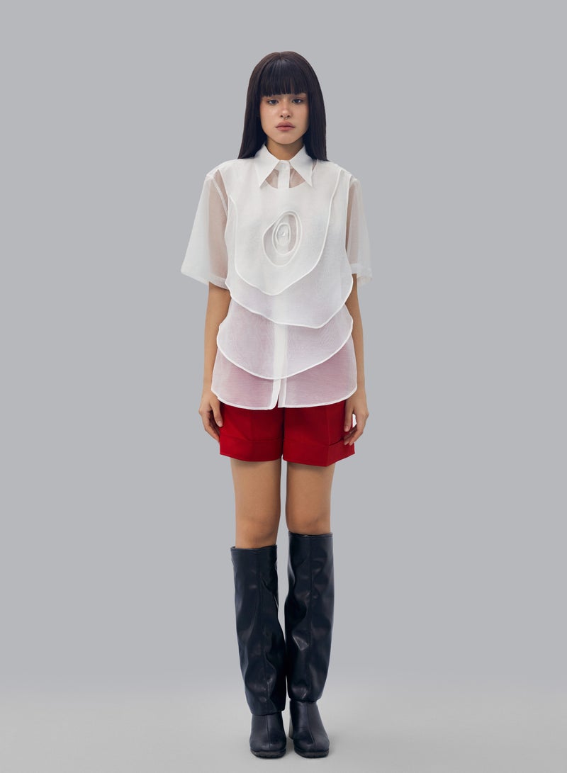 CAOSTU • WHITE MULTI-LAYER SHIRT  - Image 1