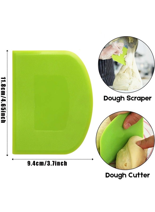 4 Pcs Dough Scraper Sharp-Edged Multi-Angle Cake Scraper Non-Slip Baking Tool Decorating Tool Shaping Tool (White,Green) - Image 2