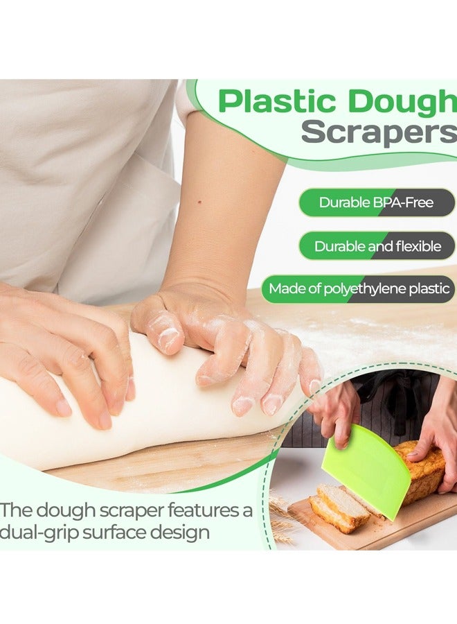 4 Pcs Dough Scraper Sharp-Edged Multi-Angle Cake Scraper Non-Slip Baking Tool Decorating Tool Shaping Tool (White,Green) - Image 3