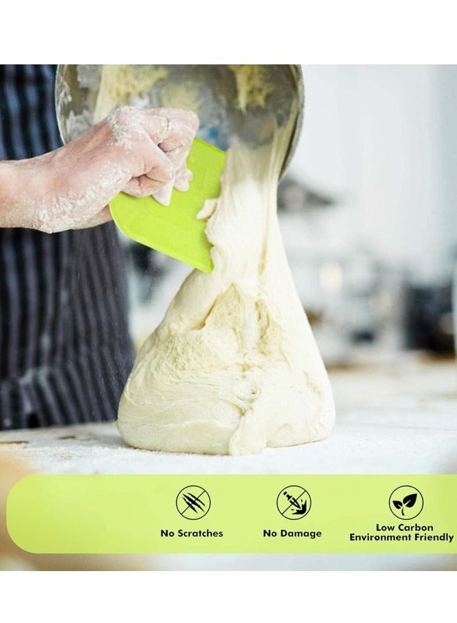 4 Pcs Dough Scraper Sharp-Edged Multi-Angle Cake Scraper Non-Slip Baking Tool Decorating Tool Shaping Tool (White,Green) - Image 4