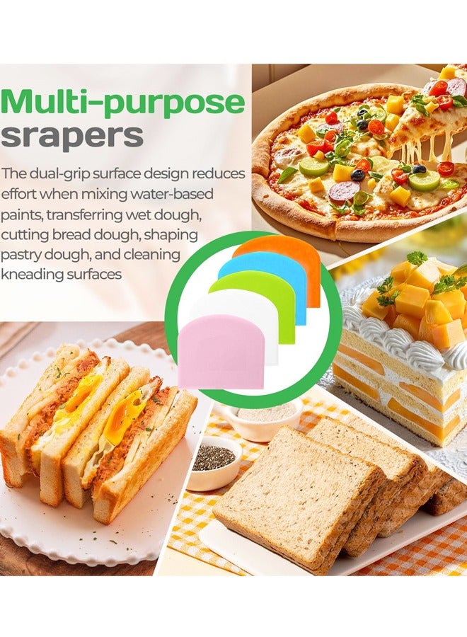 4 Pcs Dough Scraper Sharp-Edged Multi-Angle Cake Scraper Non-Slip Baking Tool Decorating Tool Shaping Tool (White,Green) - Image 5