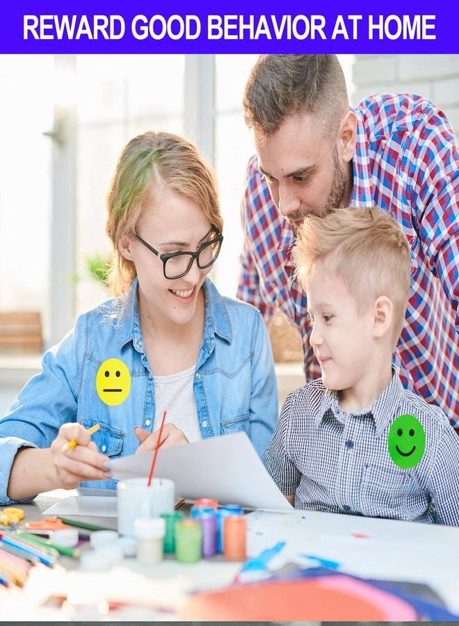 Domthent 1800 PCS Happy & Sad Smile Face Stickers - 1 Inch Happy Face & Emotion Stickers in Red, Yellow & Green - Classroom Reward & Emotion Labels for Students, Behavior Charts & Teachers (1800) - Image 4