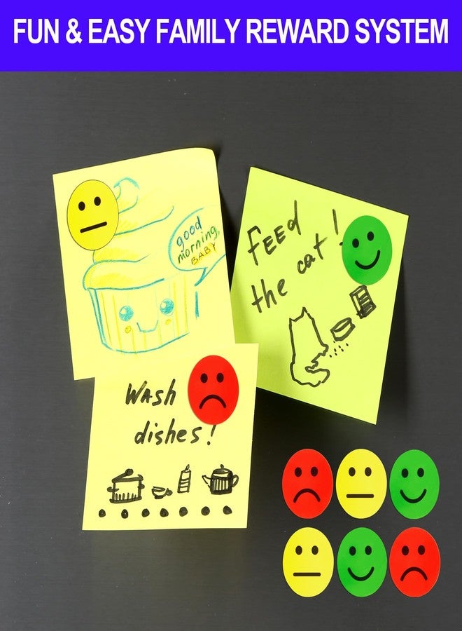Domthent 1800 PCS Happy & Sad Smile Face Stickers - 1 Inch Happy Face & Emotion Stickers in Red, Yellow & Green - Classroom Reward & Emotion Labels for Students, Behavior Charts & Teachers (1800) - Image 5