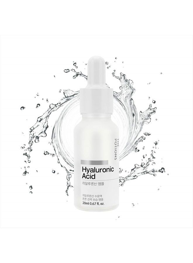 THE POTIONS Hyaluronic Acid Ampoule for Face l Hydrating Moisturizer. Anti Aging, Anti Wrinkle l Korean Skincare, Cruelty-free, Hypoallergenic - 20ml - Image 1