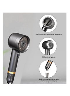 OUYoo OUYoo High Pressure Handheld Shower Head with Cotton Filter, 4 Modes Water Saving Filter, Pause Switch, Luxury Chrome Silver Showerhead for Healthier Bathing Experience.(Silver)  - Image 2