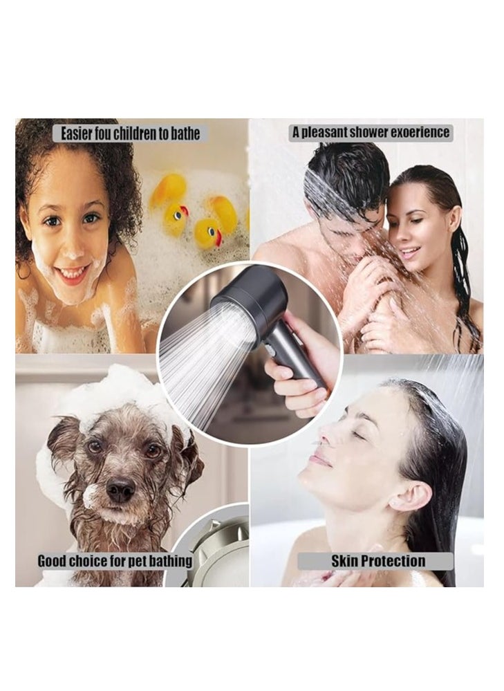 OUYoo - OUYoo High Pressure Handheld Shower Head with Cotton Filter, 4 Modes Water Saving Filter, Pause Switch, Luxury Chrome Silver Showerhead for Healthier Bathing Experience.(Silver) - Image 1