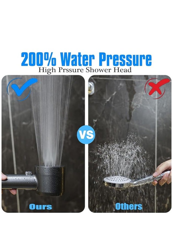 OUYoo - OUYoo High Pressure Handheld Shower Head with Cotton Filter, 4 Modes Water Saving Filter, Pause Switch, Luxury Chrome Silver Showerhead for Healthier Bathing Experience.(Silver) - Image 1