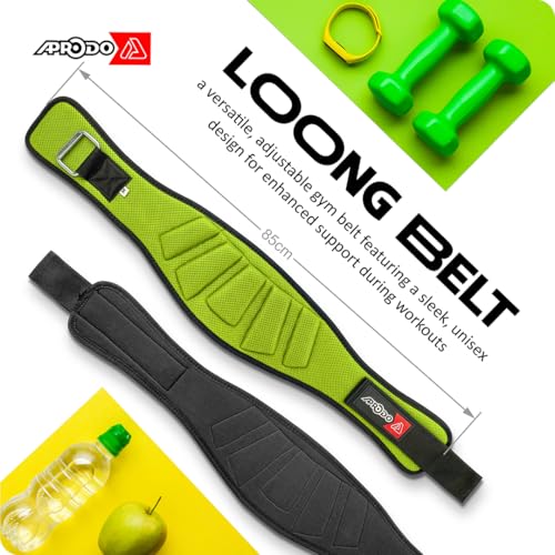 APRODO Power Guidance Nylon Weightlifting Belt Lumbar Waist Support Trainer Protector Belts for Weight Lifting Fitness Sport Gym for Men and Women (GREEN, Large 34'' - 38'') - Image 4