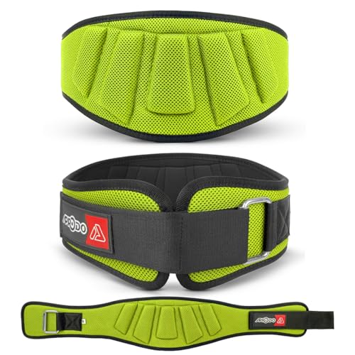 APRODO Power Guidance Nylon Weightlifting Belt Lumbar Waist Support Trainer Protector Belts for Weight Lifting Fitness Sport Gym for Men and Women (GREEN, Large 34'' - 38'') - Image 1