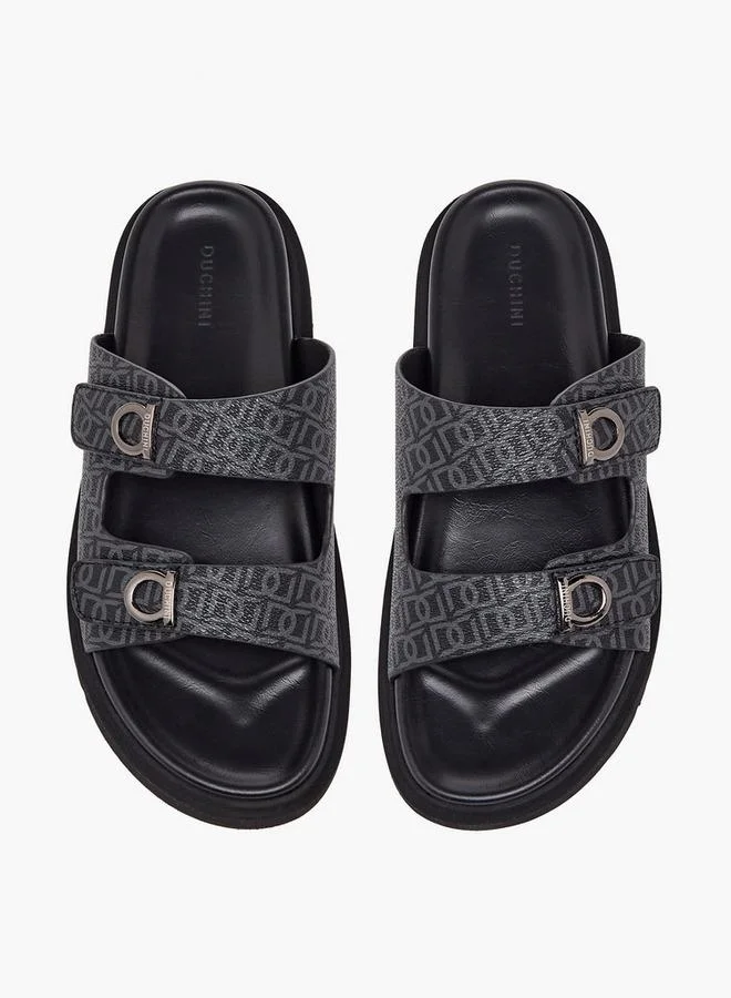 دوتشيني Men Monogram Print Comfort Sandals