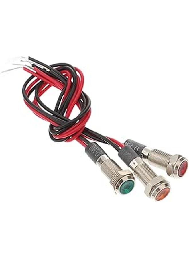 3Pcs 12V LED Indicator Signal Lamp With Screw Terminals For Car Boat Dashboard - Image 1