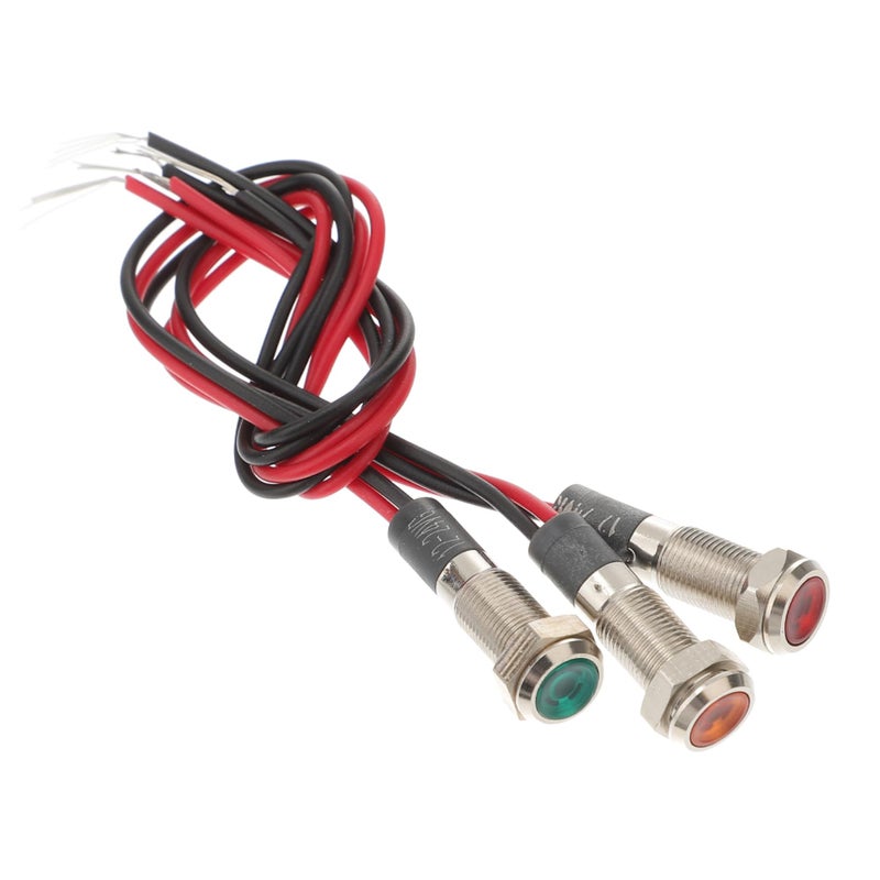 3Pcs 12V LED Indicator Signal Lamp With Screw Terminals For Car Boat Dashboard - Image 2