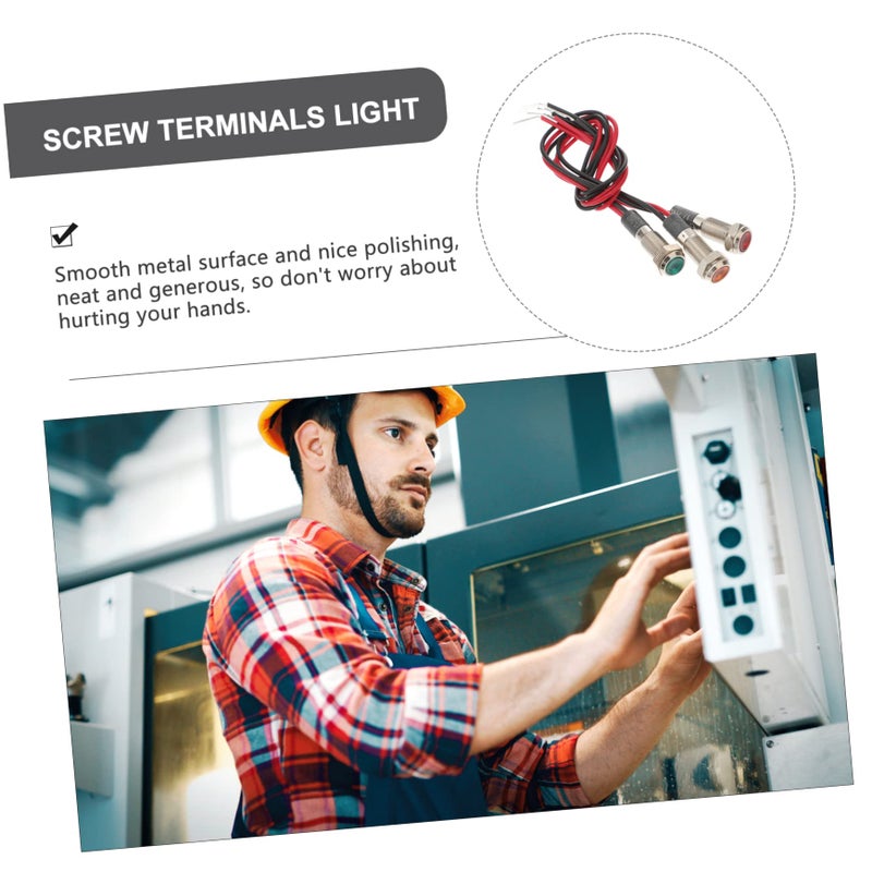 3Pcs 12V LED Indicator Signal Lamp With Screw Terminals For Car Boat Dashboard - Image 4