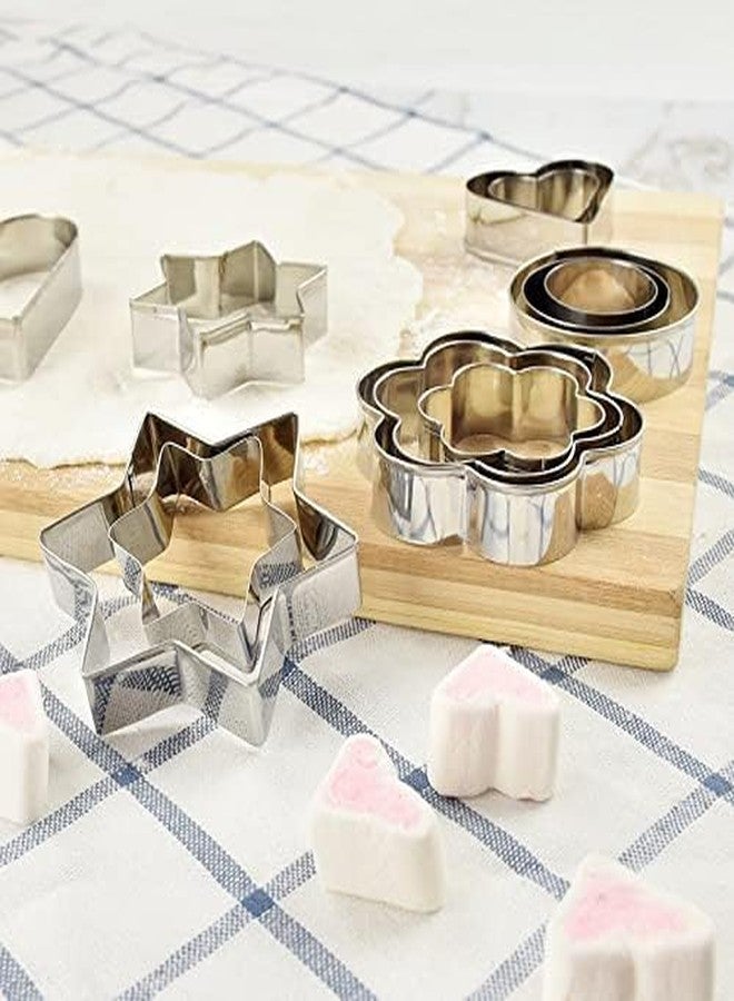 RIGJAK Cookie Cutter Stainless Steel Cookie Cutter with 4 Shape 3 Sizes Heart Round, Star and Flower(12 Pieces) - Image 5