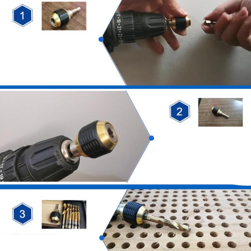 🔧 محول مثقاب كهربائي سداسي لمفك براغي مع قطعة تثبيت متينة للاستخدام اليدوي - Image 5