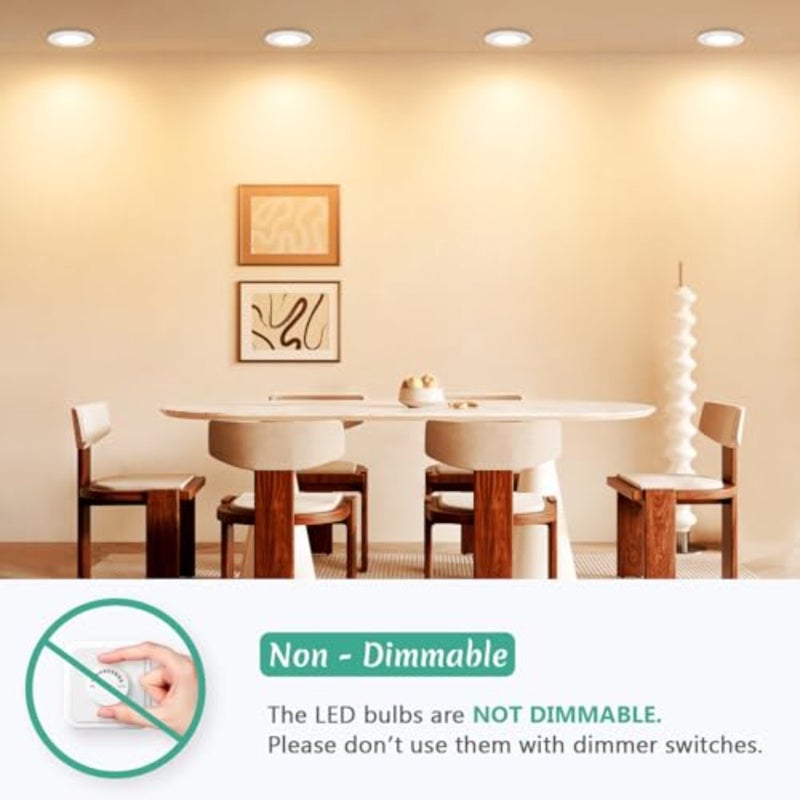 وحدة LED 230 فولت قطر مسطح للغاية 50 × 23 مم للأضواء الكاشفة المثبتة على السطح 5 وات 500 لومن IP44 زاوية شعاع 120 درجة 4000 ك استبدال أبيض محايد قابل للتعتيم مجموعة مصابيح MR16/GU10 - Image 2