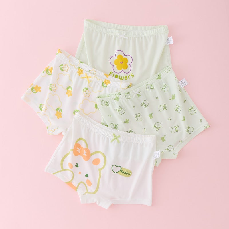 Girls Modal Boxer Briefs Ice Silk Summer 5166+5168 【4 pieces of comfortable modal】 5166+5168 【4 pieces of comfortable modal】