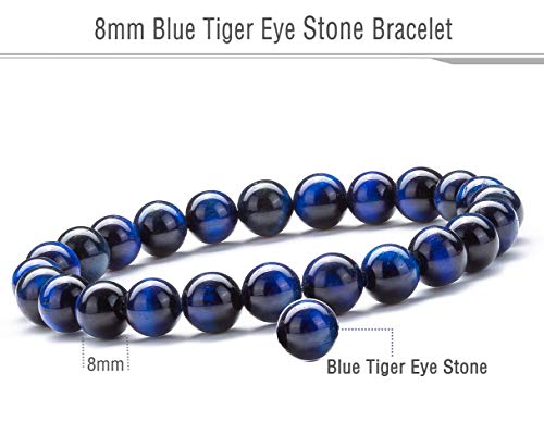 Hamoery Men Women 8mm Natural Stone Lava Rock Diffuser Bracelet Elastic Yoga Agate Beads Bracelet Bangle - Image 2