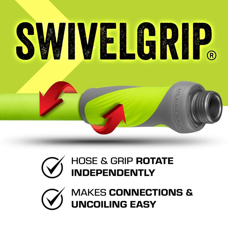Flexzilla Garden Hose with SwivelGrip, 5/8 in. x 75 ft., Lightweight All-Weather Water Hose, Durable and Flexible, Leak-Free Connections - Image 4