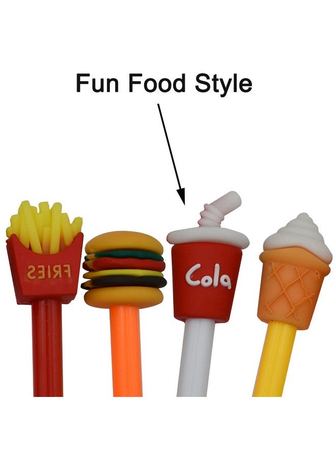 Maydahui 28 PCS Fun Food Gel Pen Cartoon Hamburger French Fries Ice Cream Cone Coke Black Ink for Office School Desk Decor Accessories - Image 3