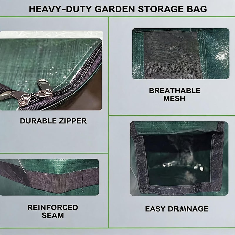 Compost Bin Bag 35×60 Cm With Viewing Window - Heavy-duty Handle Reusable Compost Bag for Home Garden Outdoor Organic Waste Management - Image 3
