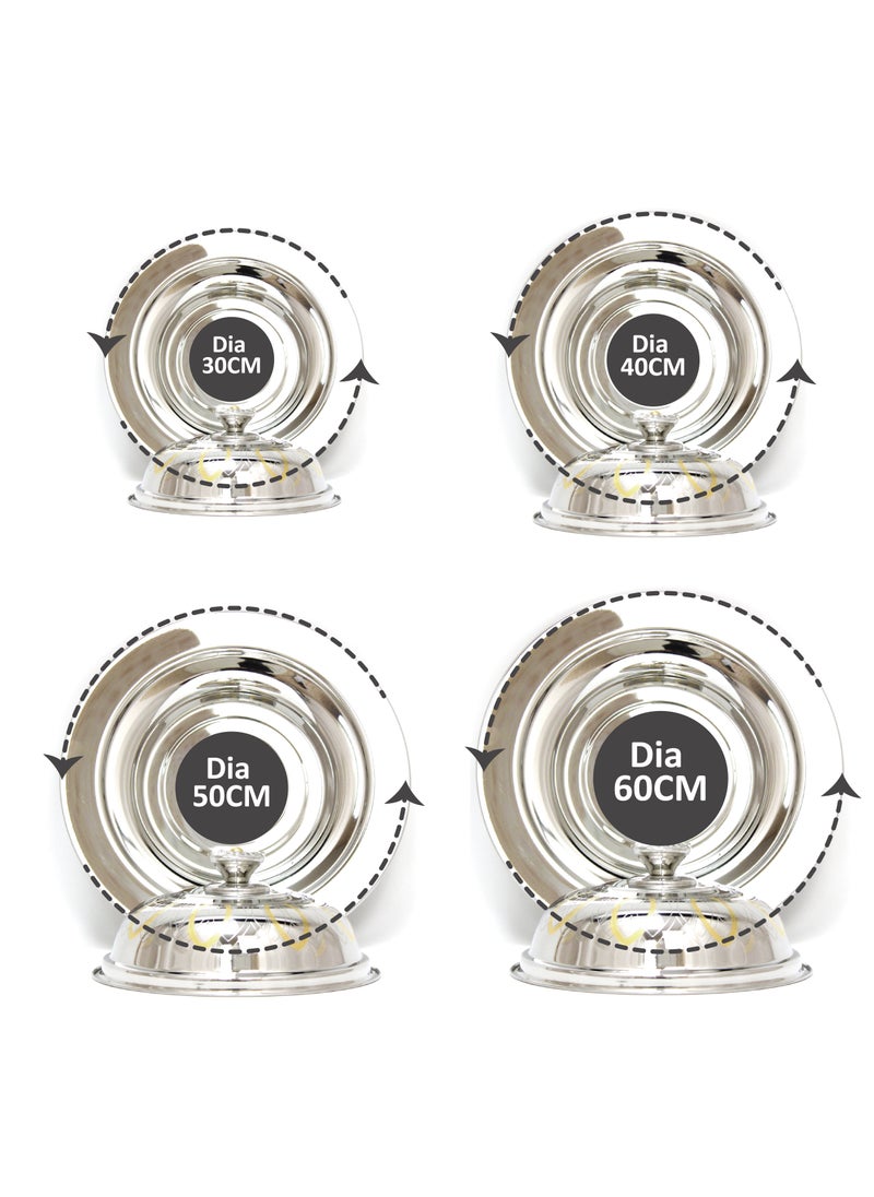 Rathore - Samar Stainless Steel Qouzi Dish Food Tray with Lid 30cm - Image 1