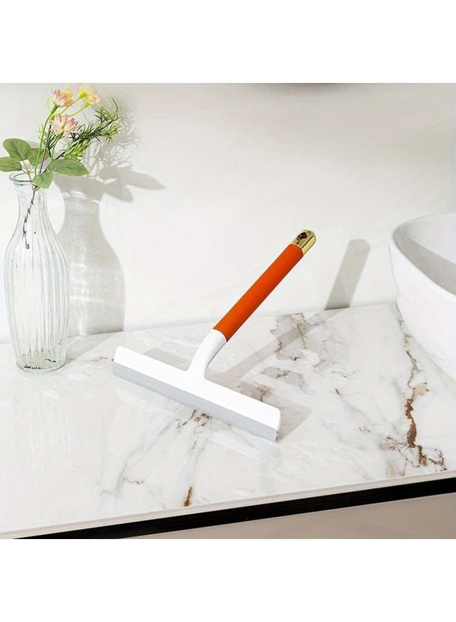 Orange Multi Purpose Silicone Cleaning Scraper Streak Free Bathroom Mirror Window Wiper - Image 1