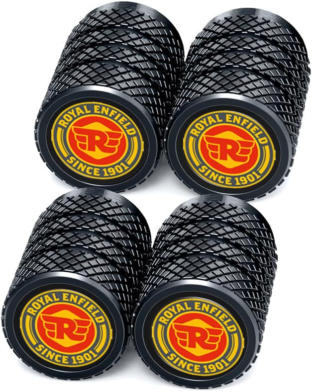 Greenworld Premium Black Metal Car Tyre Valve Cap Air Cap Car Tyre Valve Stem Cap Air Covers with Logo (Royal-elifiekd) - Image 1