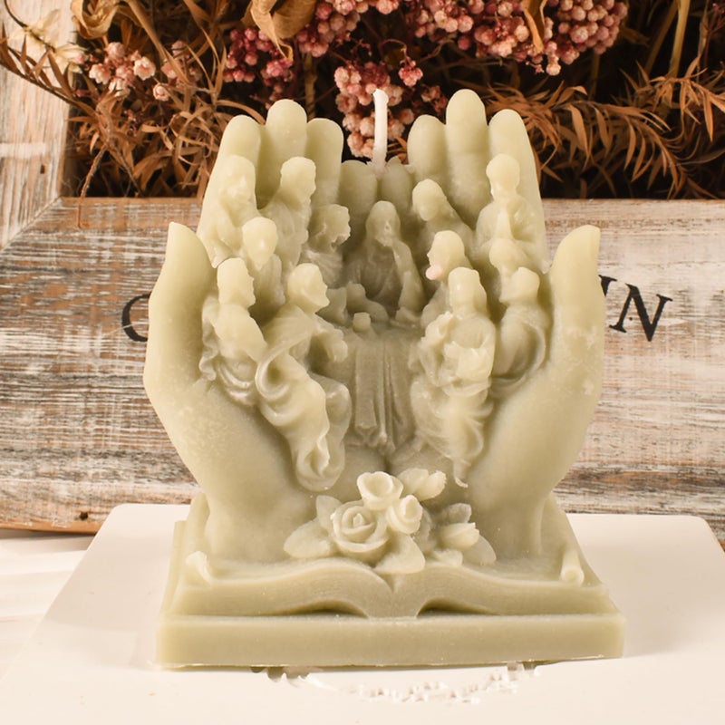 ESEENS Nativity Scene Jesus in Hand Resin Mold - Resin Casting Silicone Molds for Home Decor & Candle Making Wave Spiral Mold - Image 1