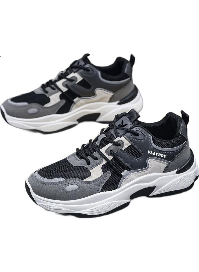 PLAYBOY Men'S Dad Shoes Spring/Summer Casual All-Match Sports Running Shoes Black Size 41 - Image 3